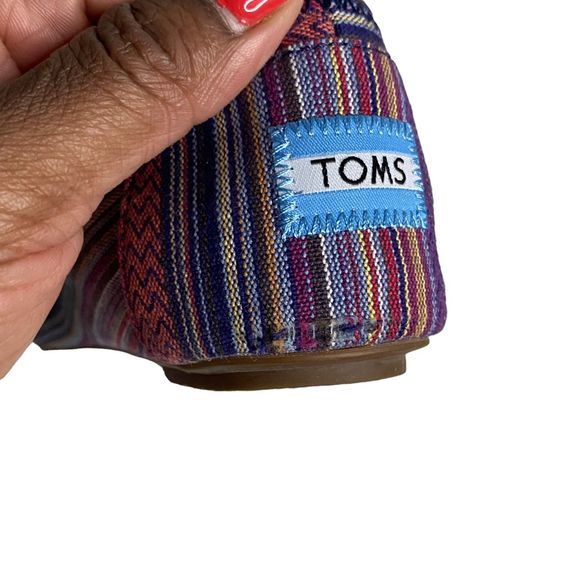 Toms Women's Lina Stripe Ballet Flat Shoes - Picture 8 of 8